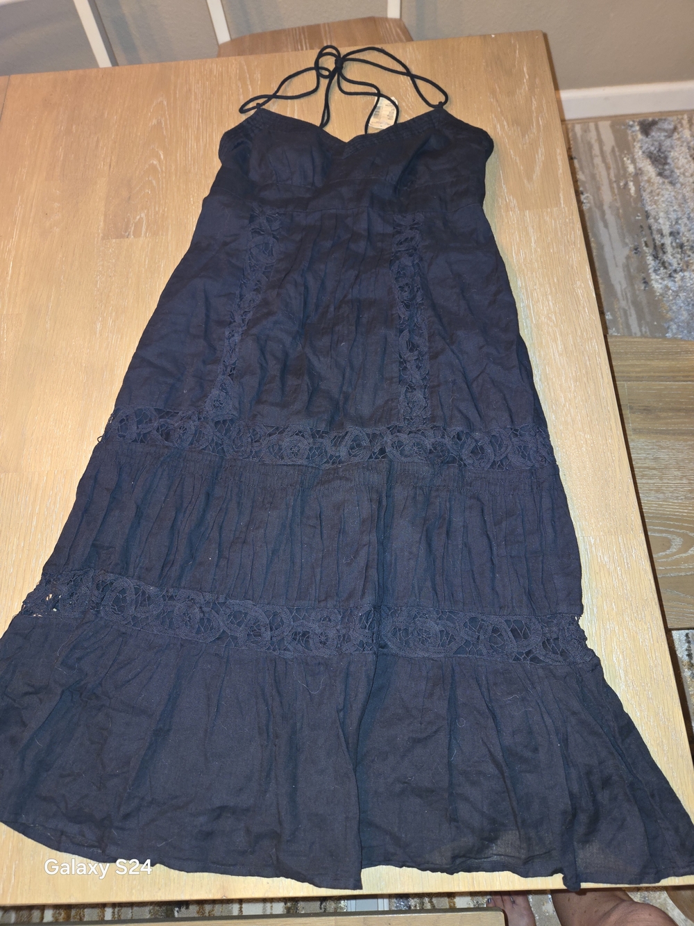 American Eagle Outfitters Black Lace-Trim Sundress Sz 4 New NWT